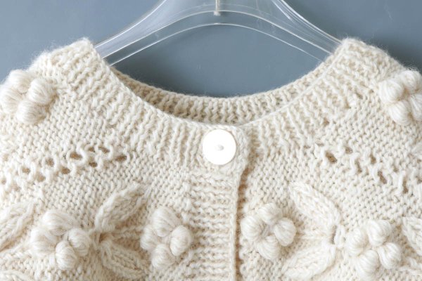 画像3: ネパールギルボックス もよう編みショートカーディガン (IV)