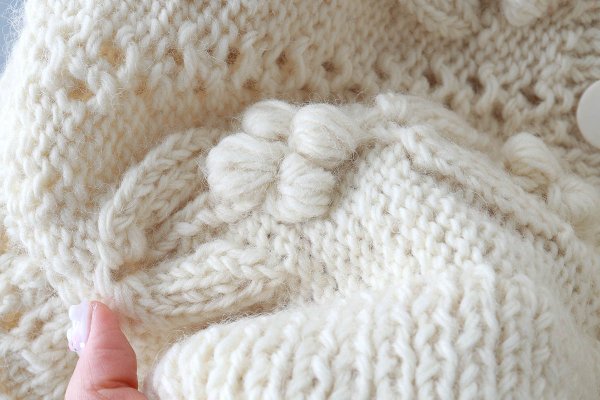 画像8: ネパールギルボックス もよう編みショートカーディガン (IV)