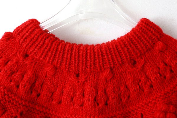 画像3: ネパールギルボックス 求心もよう編みプルオーバー (RD)