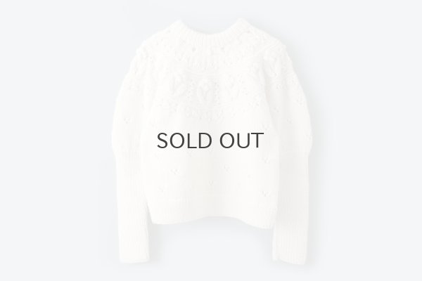 画像1: ネパールギルボックス 求心もよう編みプルオーバー (IV)