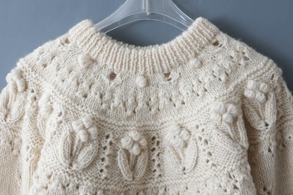 画像3: ネパールギルボックス 求心もよう編みプルオーバー (IV)