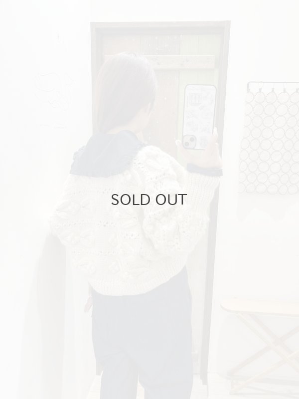 画像9: ネパールギルボックス もよう編みショートカーディガン (IV)