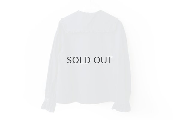 画像2: 50コーマブロード スクエア襟ギャザーブラウス (NV)