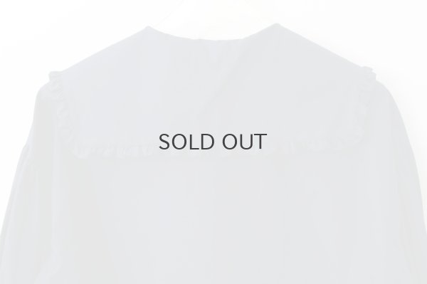 画像9: 50コーマブロード スクエア襟ギャザーブラウス (NV)