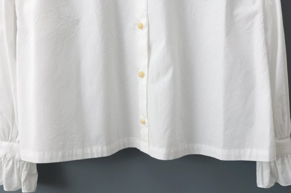 画像4: 50コーマブロード スクエア襟ギャザーブラウス (WH)
