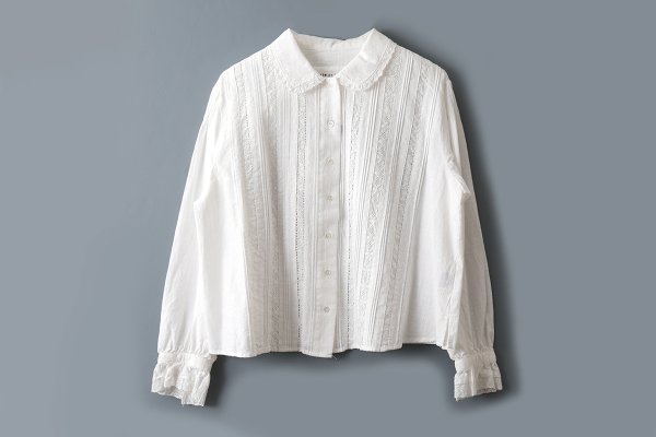 画像1: lace patchwork ブラウス