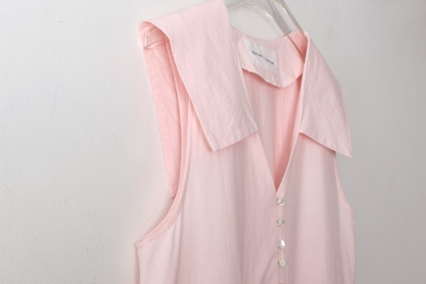 画像4: コットン / キュプラ 高密度ブロード セーラーワンピース (PK)