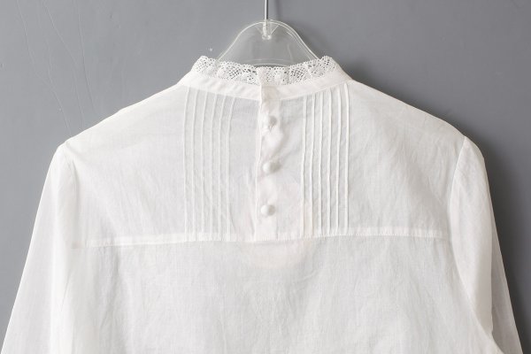 画像6: 80ボイルレース ピンタックスタンドカラーブラウス