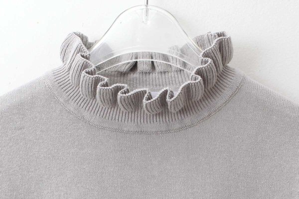 画像3: shop別注!! 32/2強撚綿フリル衿長袖プルオーバー (GY)