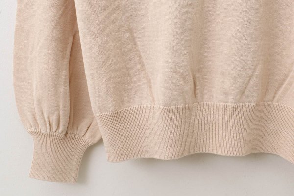 画像7: shop別注!! 32/2強撚綿フリル衿長袖プルオーバー (BG)