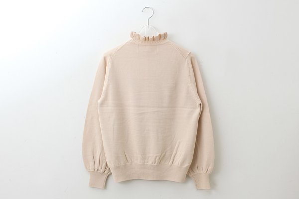 画像2: shop別注!! 32/2強撚綿フリル衿長袖プルオーバー (BG)
