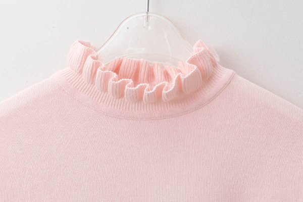 画像3: shop別注!! 32/2強撚綿フリル衿長袖プルオーバー (PK)