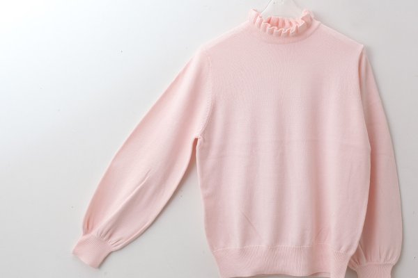 画像5: shop別注!! 32/2強撚綿フリル衿長袖プルオーバー (PK)