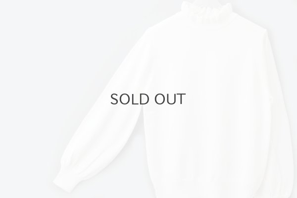 画像5: shop別注!! 32/2強撚綿フリル衿長袖プルオーバー (WH)