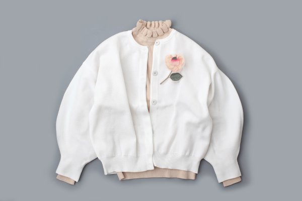 画像12: shop別注!! 32/2強撚綿フリル衿長袖プルオーバー (GY)