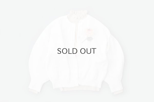 画像12: shop別注!! 32/2強撚綿フリル衿長袖プルオーバー (WH)