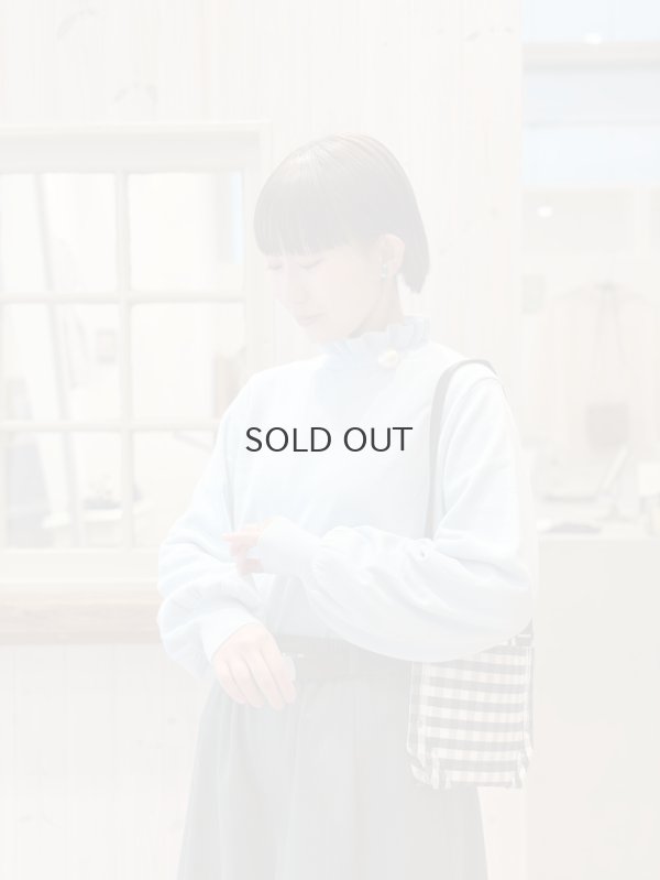 画像9: shop別注!! 32/2強撚綿フリル衿長袖プルオーバー (WH)