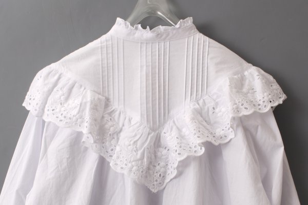 画像8: 別注!! スタンドカラーレースブラウス (WH)