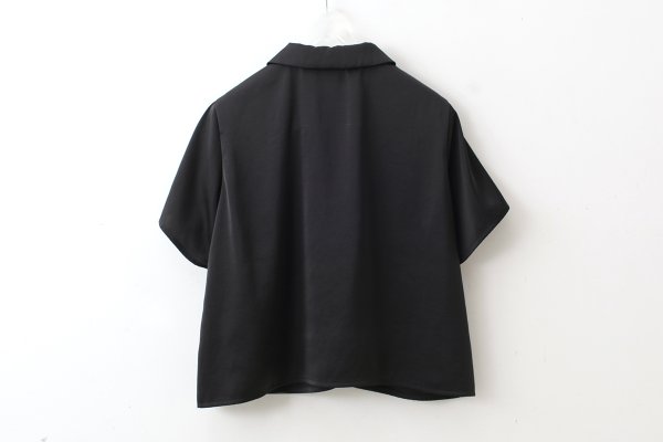 画像2: pure satin shirt (BK)
