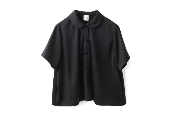 画像1: pure satin shirt (BK)