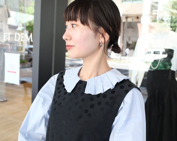 画像15: 80sタイプライター プリーツ衿のブラウス (WH)