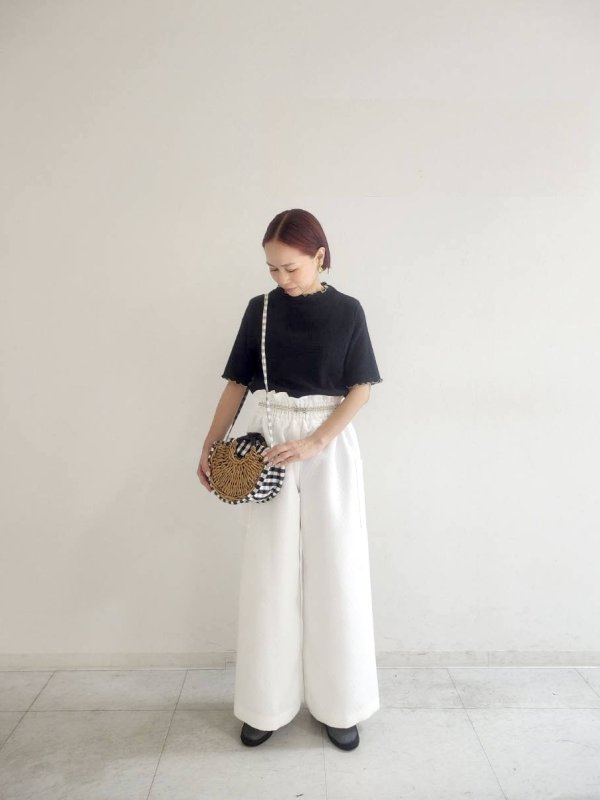 画像11: SALE20%OFF!!  オーガニックブルーゼ メロー配色半袖プルオーバー (BK)