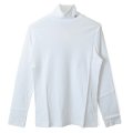 Cotton Frice Turtleneck T-shirts with Bee KNT28H (WH)