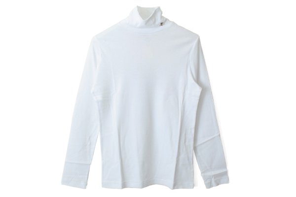 画像1: Cotton Frice Turtleneck T-shirts with Bee KNT28H (WH)