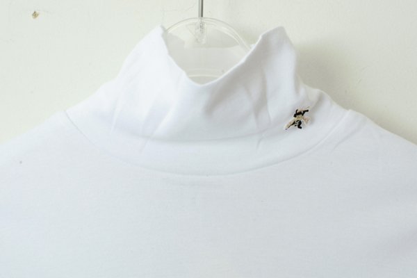 画像3: Cotton Frice Turtleneck T-shirts with Bee KNT28H (WH)