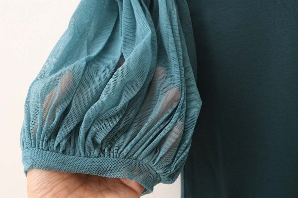 画像6: Cotton Frice T-Shirts With Mesh Sleeves KNT196G (TQ)