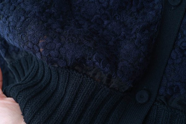 画像4: SALE15%OFF!! ORGANDY EMBROIDERY BLOUSON (VE210:BKNV)