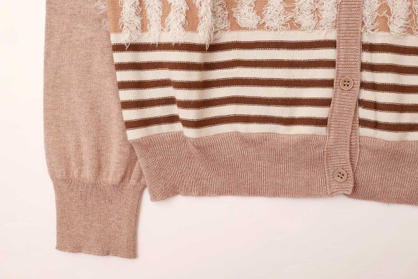画像4: SALE!! STRIPE&FRINGE SOCK KNIT CARDIGAN (NF-104-230:BG)