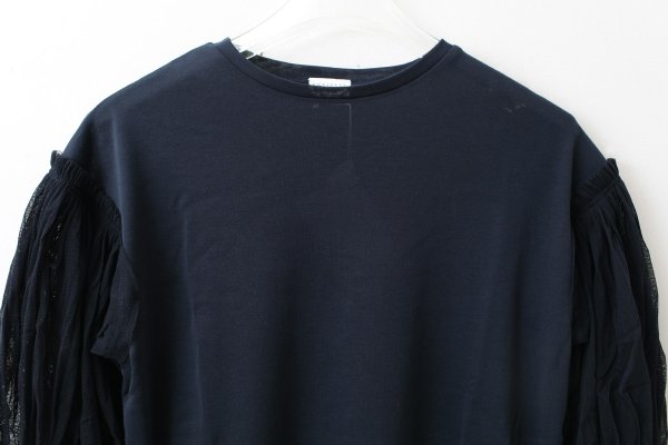 画像4: COTTON FREICE T-SHIRT w/MESH SLEEVES (KNT253A:NV)