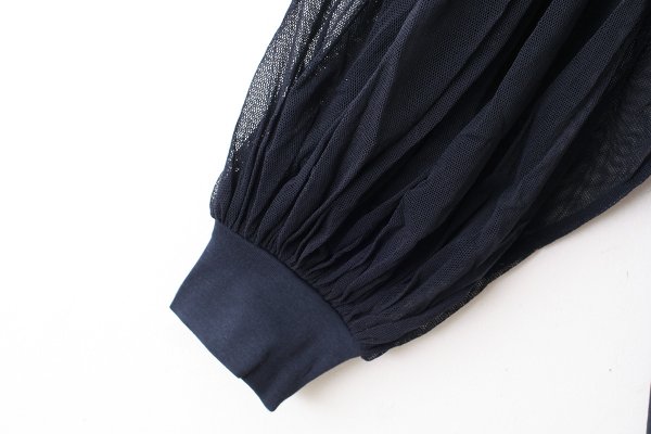 画像5: COTTON FREICE T-SHIRT w/MESH SLEEVES (KNT253A:NV)