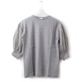 COTTON FREICE T-SHIRT w/MESH SLEEVES (KNT253A:MGY)