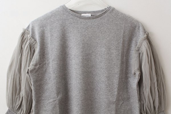 画像4: COTTON FREICE T-SHIRT w/MESH SLEEVES (KNT253A:MGY)
