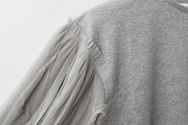 画像5: COTTON FREICE T-SHIRT w/MESH SLEEVES (KNT253A:MGY)