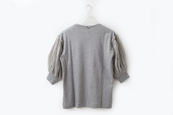 画像2: COTTON FREICE T-SHIRT w/MESH SLEEVES (KNT253A:MGY)