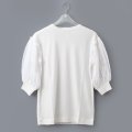 COTTON FREICE T-SHIRT w/MESH SLEEVES (KNT253A:WH)