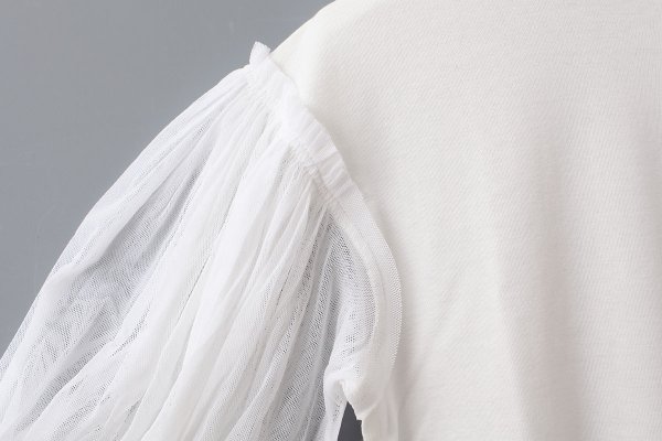 画像5: COTTON FREICE T-SHIRT w/MESH SLEEVES (KNT253A:WH)