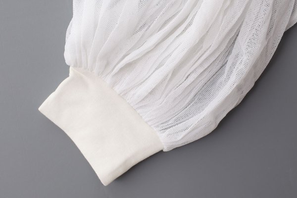 画像6: COTTON FREICE T-SHIRT w/MESH SLEEVES (KNT253A:WH)