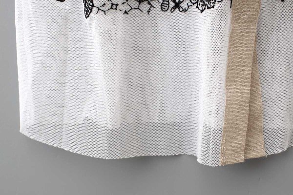 画像10: MESH WHITE CARDIGAN WITH FLOCK (MT105L-F63:WH×BK)