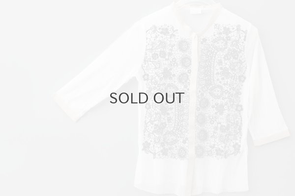 画像3: MESH WHITE CARDIGAN WITH FLOCK (MT105L-F63:WH×BK)