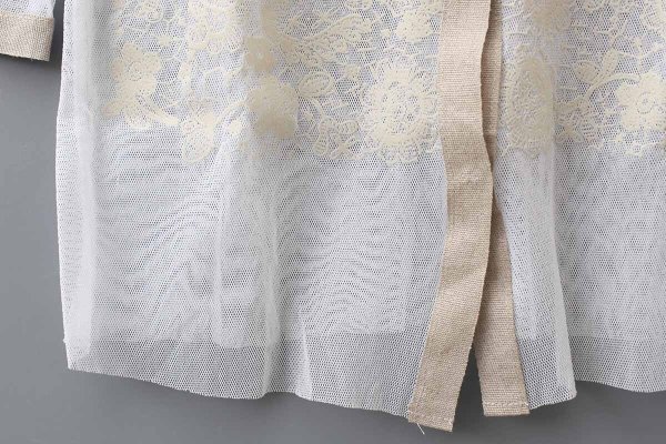 画像7: MESH WHITE CARDIGAN WITH FLOCK (MT105L-F63:WH×IV)