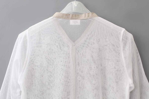 画像11: MESH WHITE CARDIGAN WITH FLOCK (MT105L-F63:WH×IV)