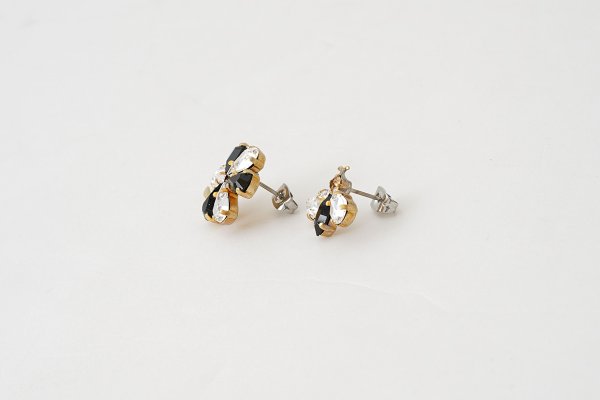 画像2: Clover&Bee Pierced/Earrings（BK×CRY）