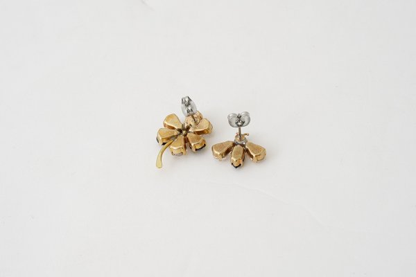 画像3: Clover&Bee Pierced/Earrings（BK×CRY）