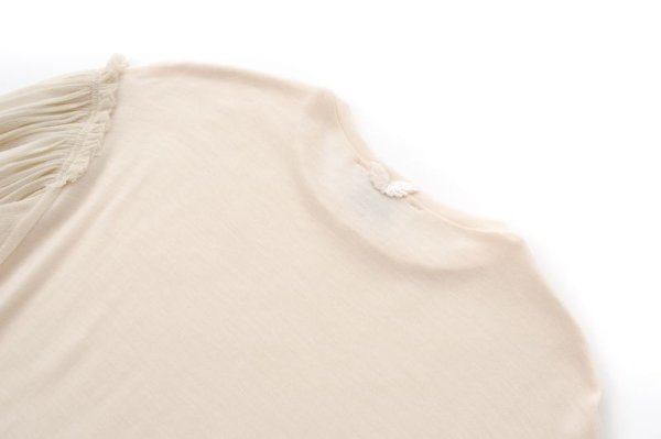 画像9: SALE15%OFF!! Wool Jersey T-Shirts With Mesh Sleeves KNT216E (IV)