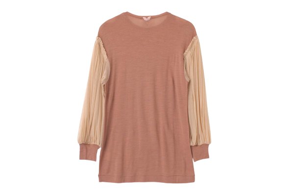 画像2: Wool Jersey T-Shirts With Mesh Sleeves KNT216C