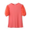 Cotton Frice T-shirts with Mesh Sleeves (KNT196F:PK)